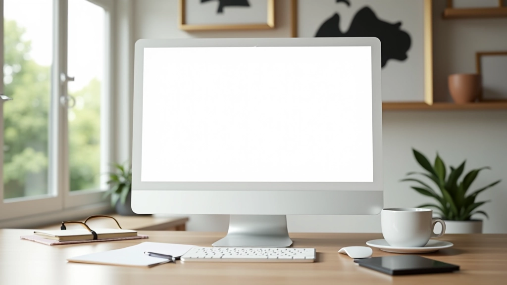 Web interface mockup showing decorative elements positioned with generous whitespace and clear visual hierarchy